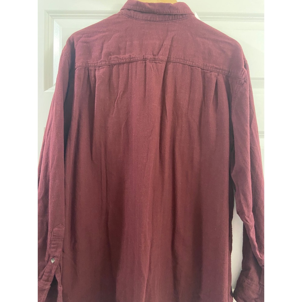 Outdoor Life Mens XL Burgundy Flannel Button Down Shirt Long Sleeve Cotton - Picture 6 of 7